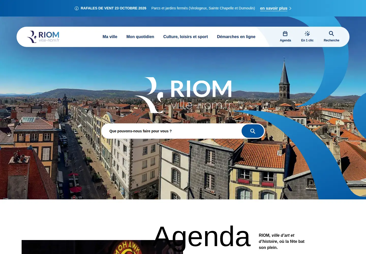 Captured homepage of ville-riom.fr in the current scan