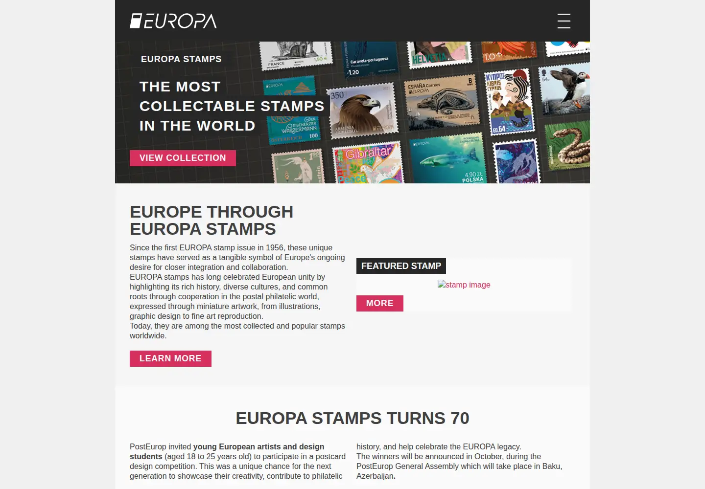 Screenshot of europastamps.eu