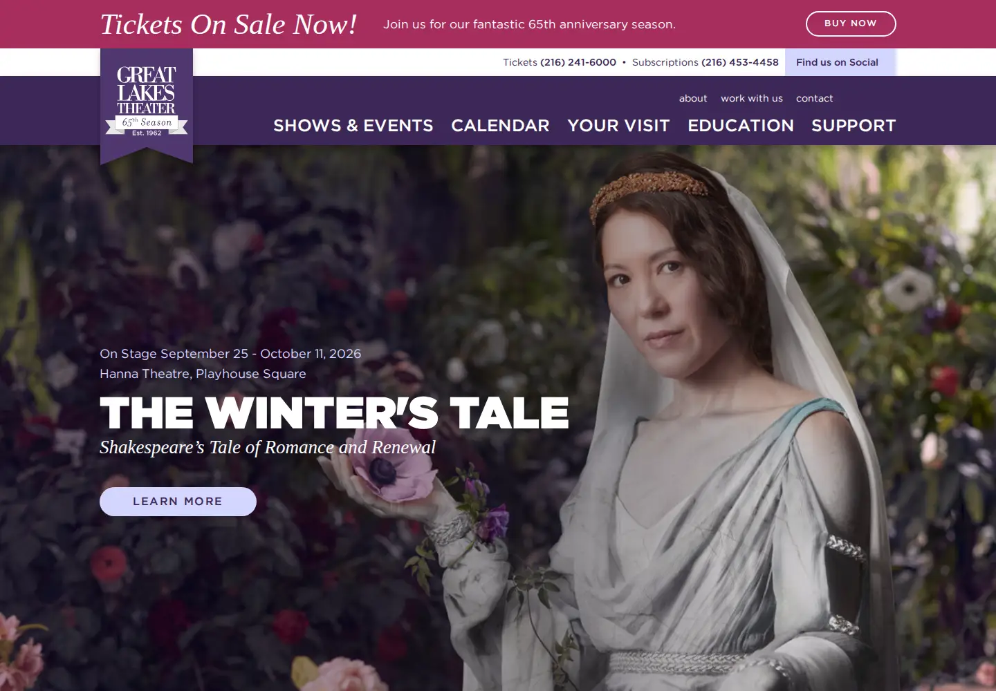 Screenshot of greatlakestheater.org