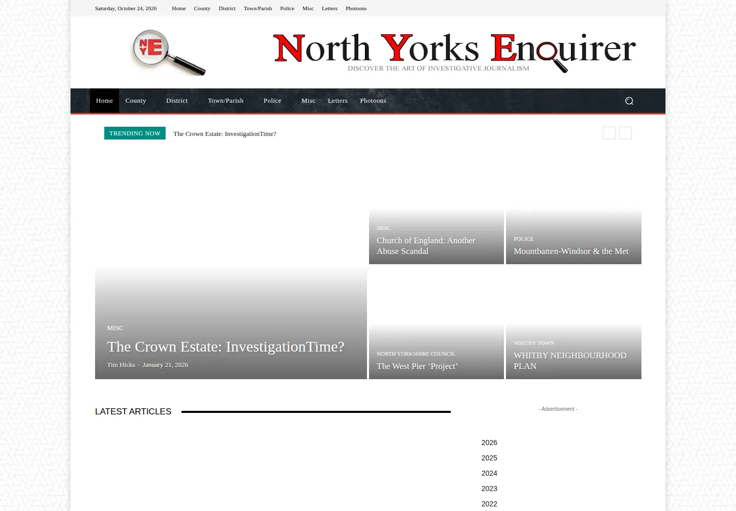 Screenshot of nyenquirer.uk