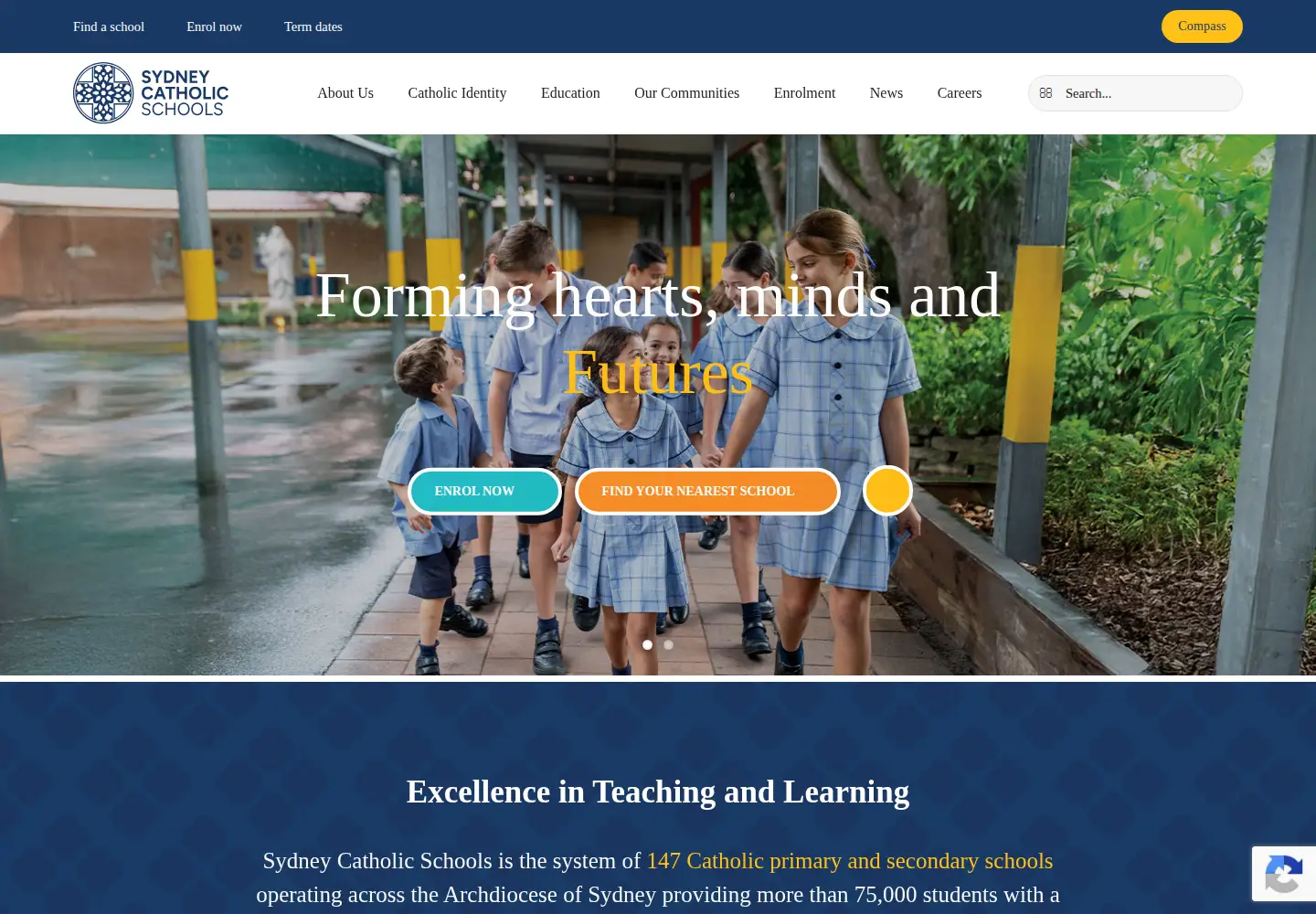 Screenshot of sydcatholicschools.nsw.edu.au