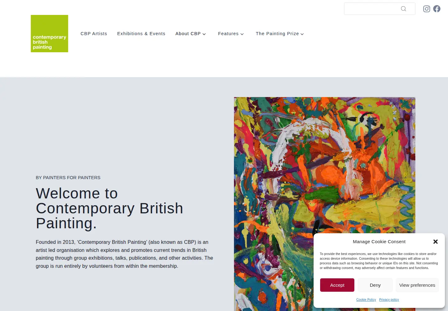 Captured homepage of contemporarybritishpainting.com in the current scan