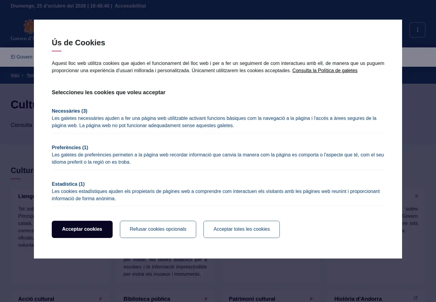 Screenshot of cultura.ad