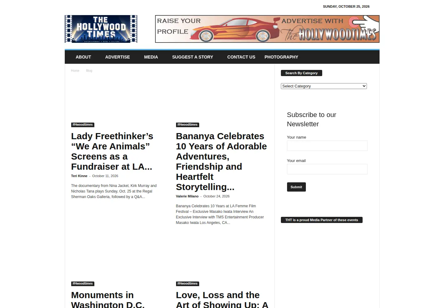 Screenshot of hollywoodtimes.net