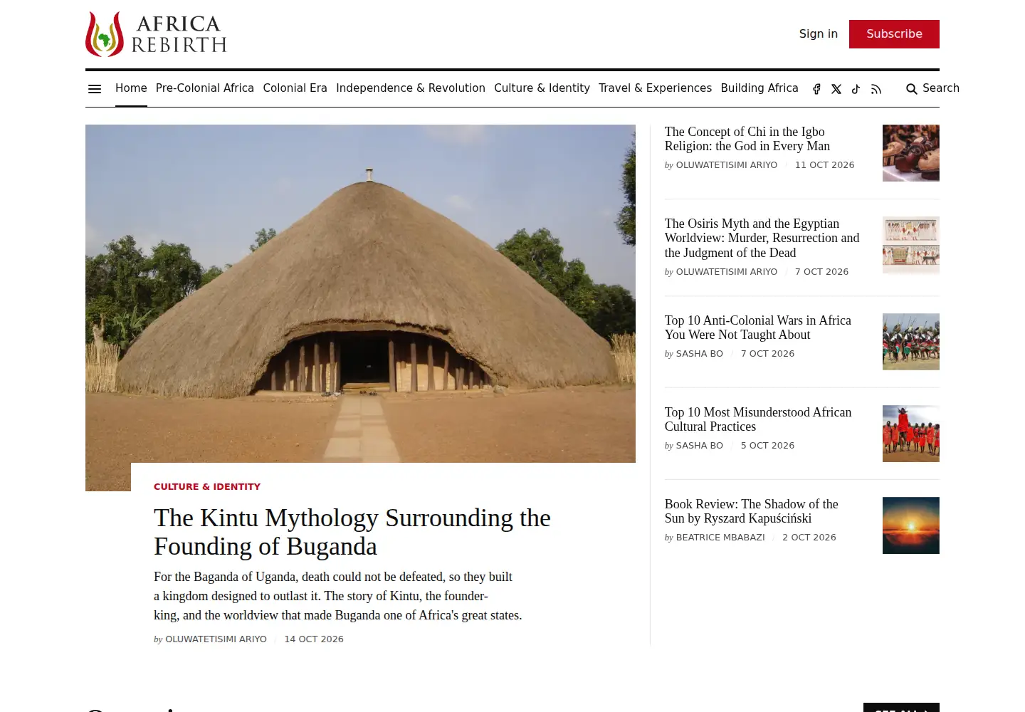 Screenshot of africarebirth.com