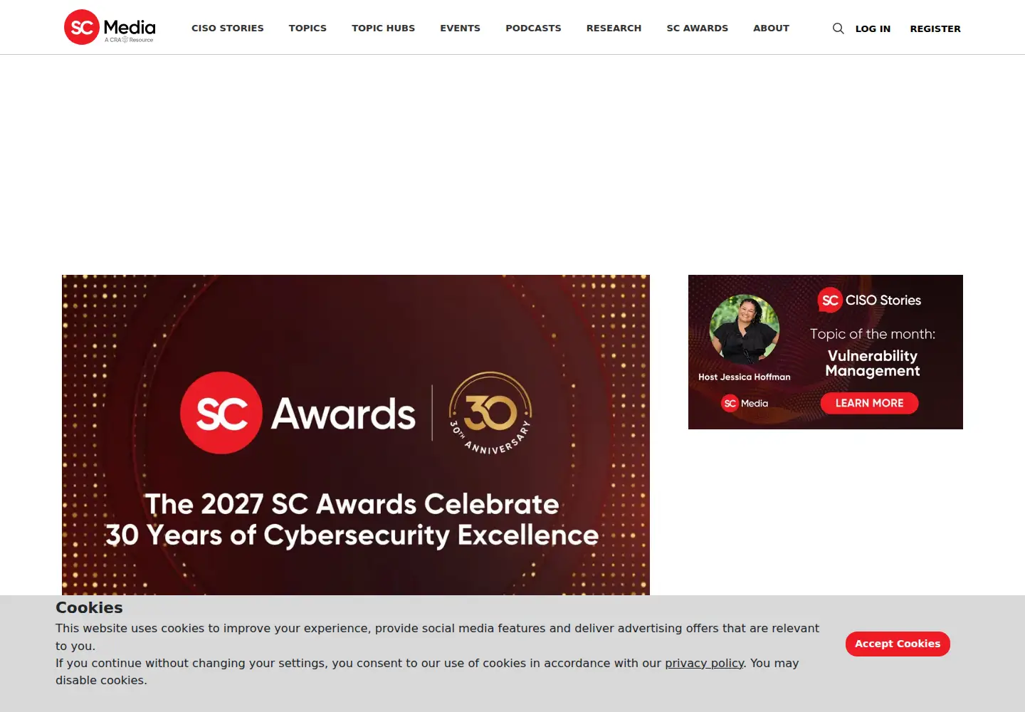 Screenshot of scmagazine.com