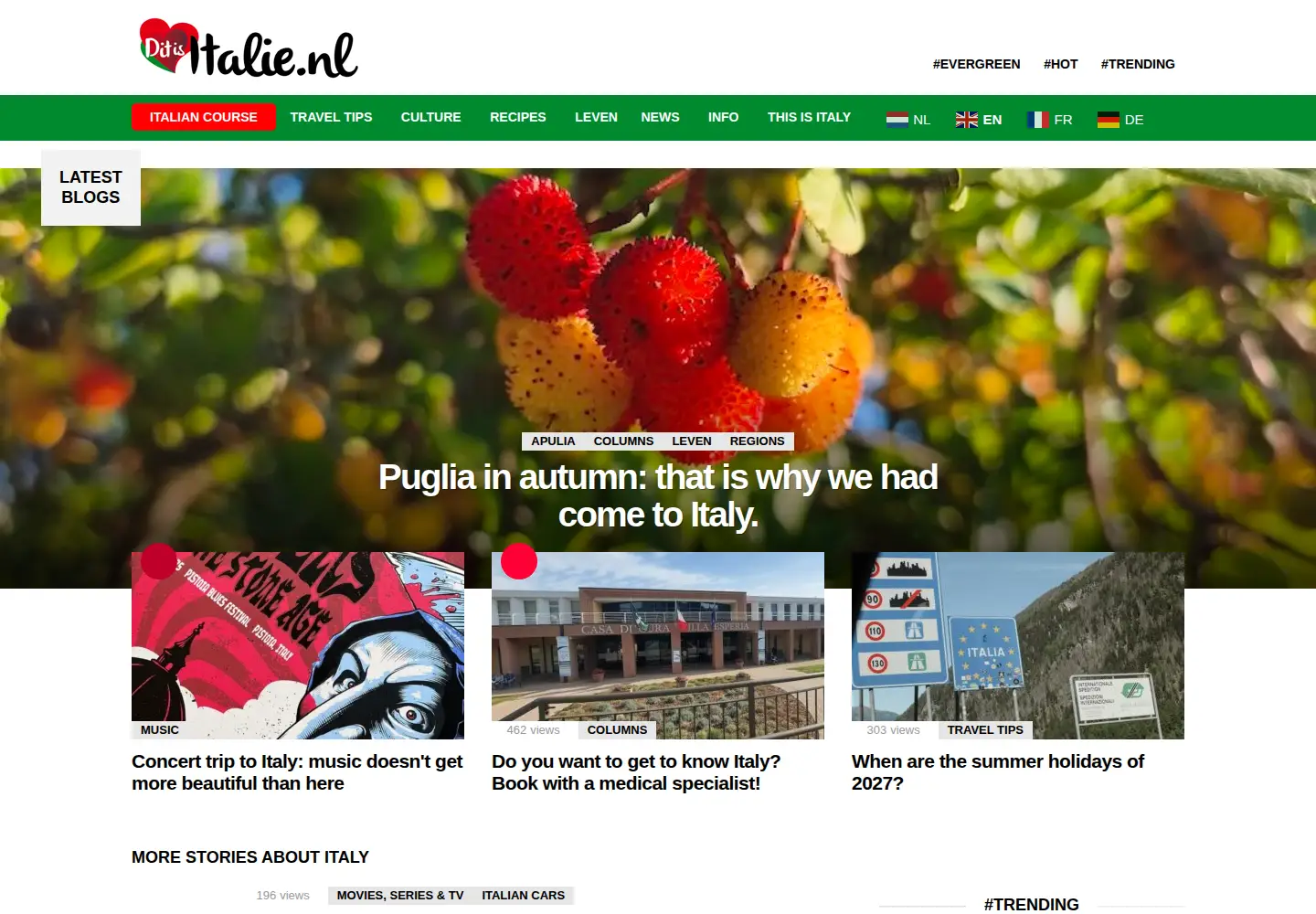 Screenshot of ditisitalie.nl