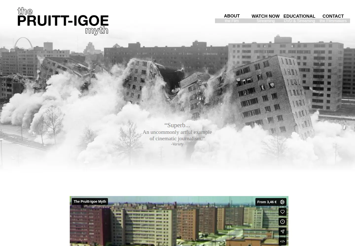 Captured homepage of pruitt-igoe.com in the current scan