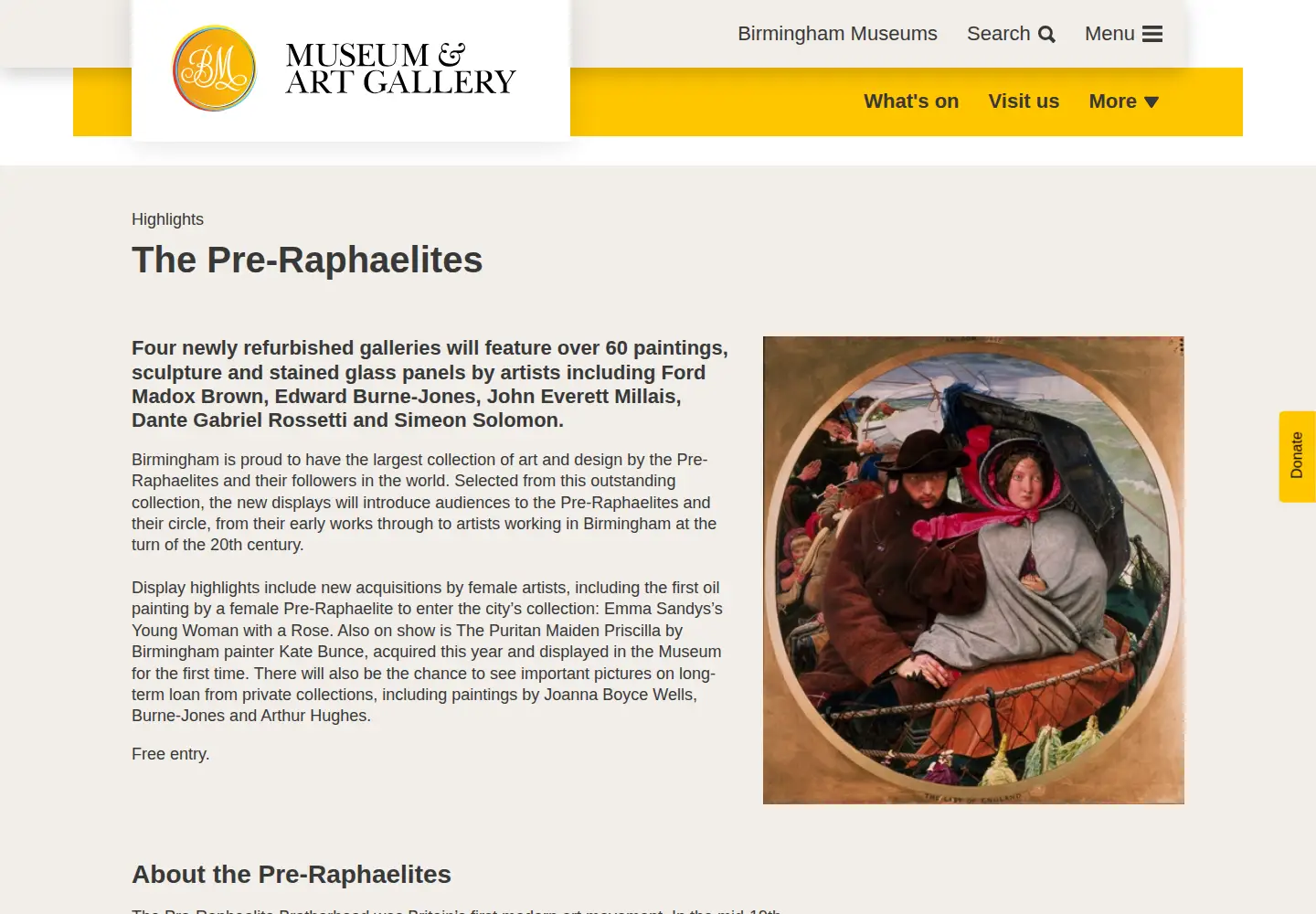 Screenshot of preraphaelites.org