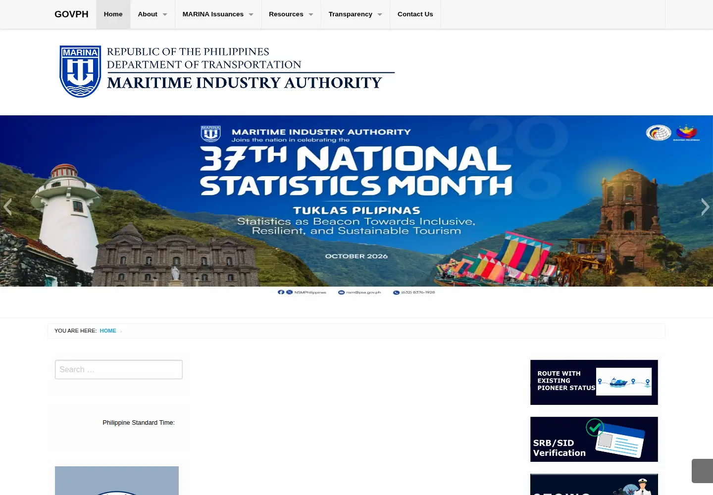 Screenshot of marina.gov.ph