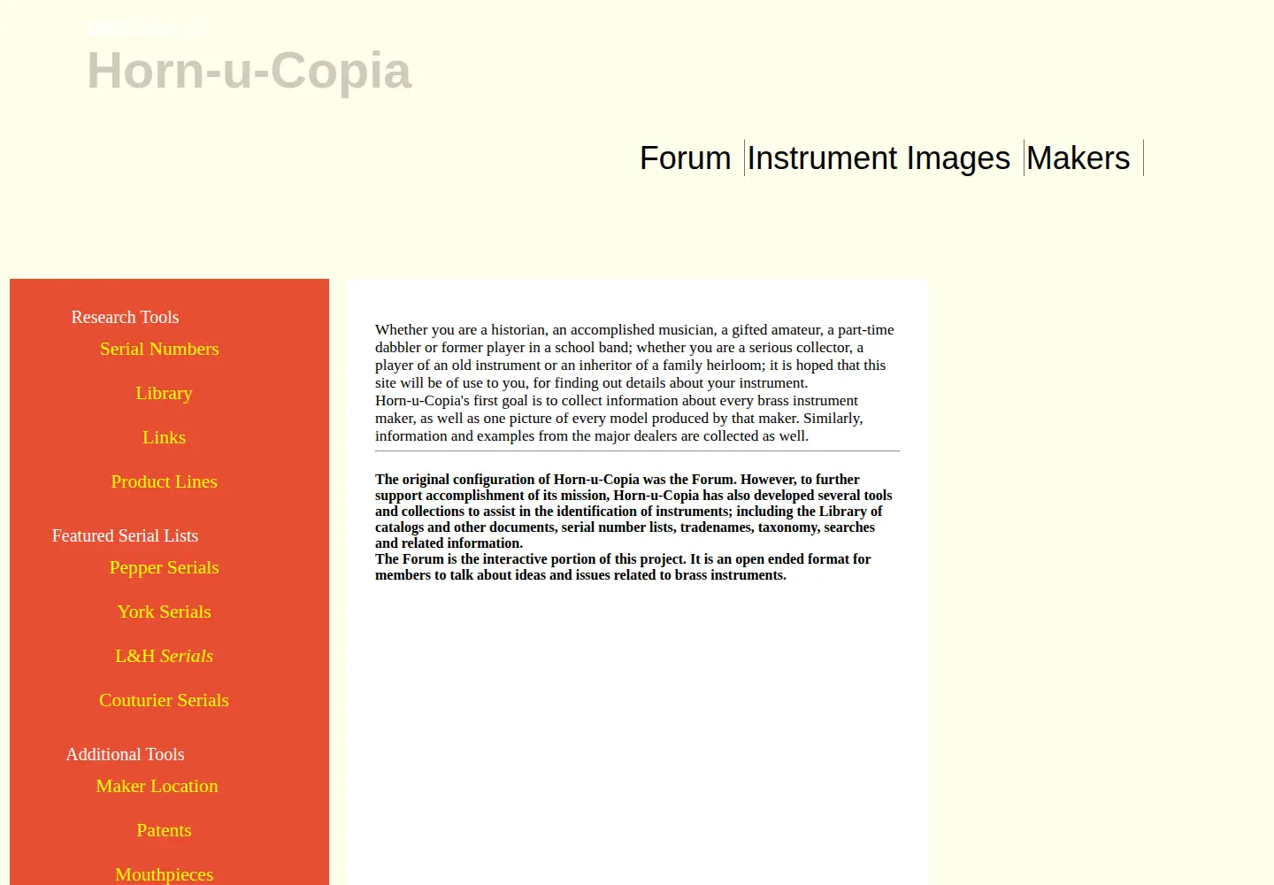 Screenshot of horn-u-copia.net