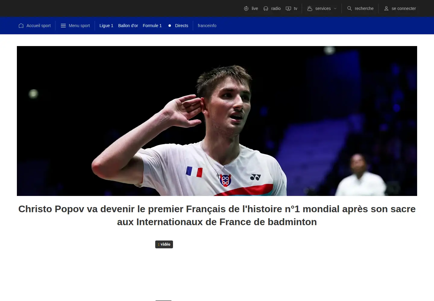 Screenshot of francetvsport.fr