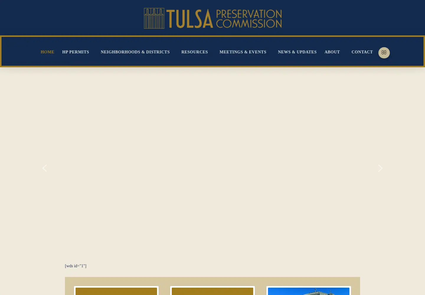 Captured homepage of tulsapreservationcommission.org in the current scan