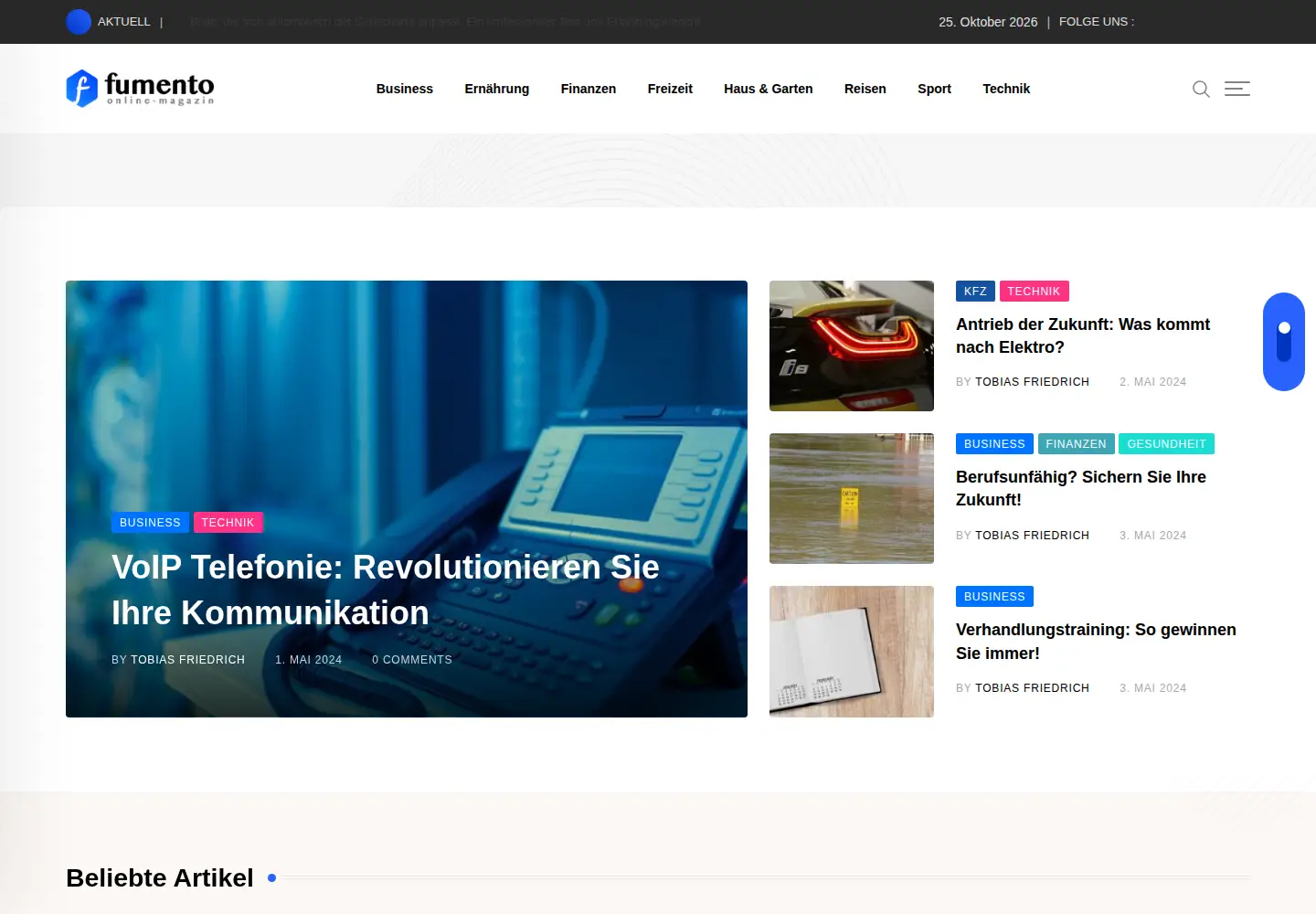 Screenshot of fumento.com