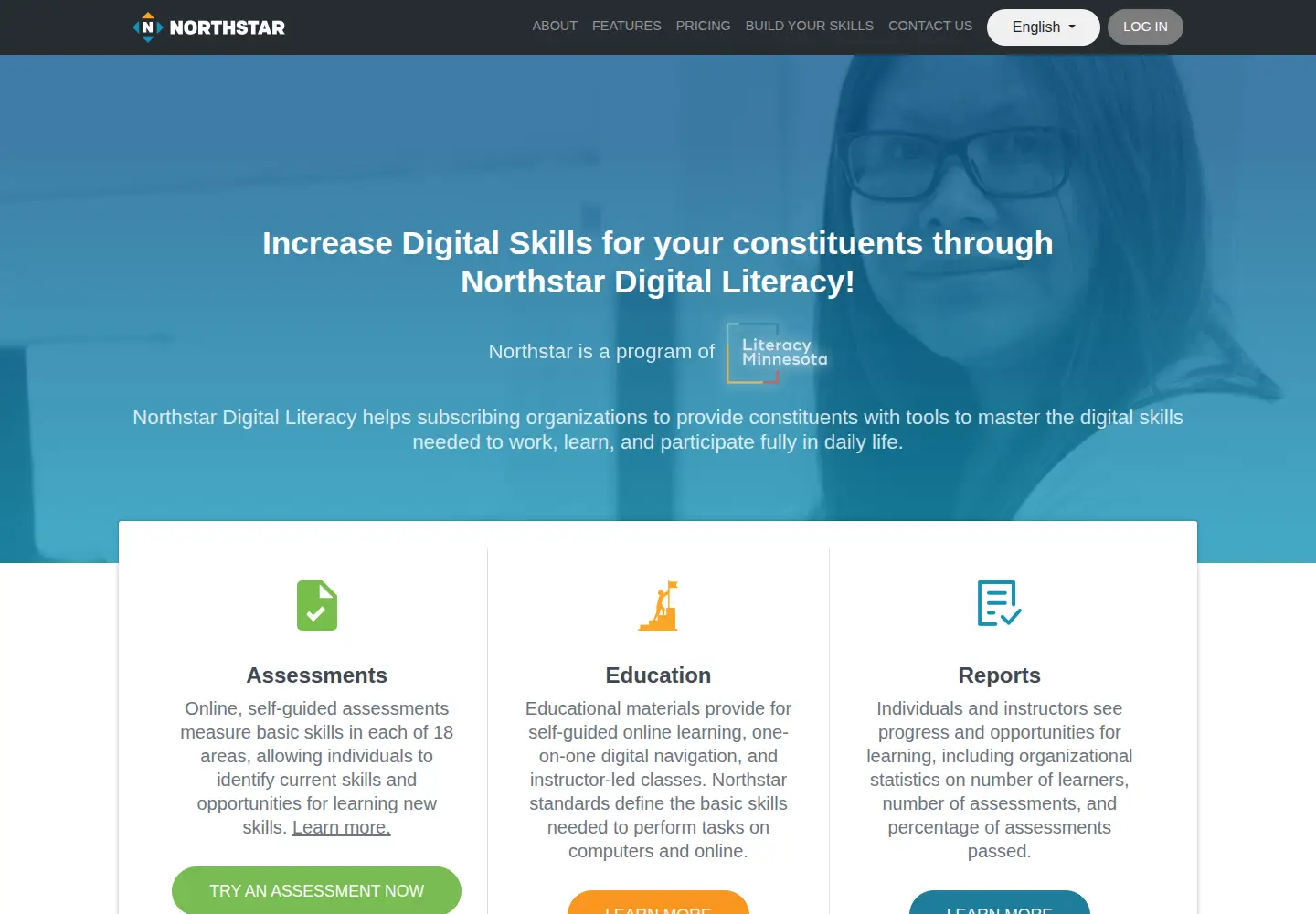 Screenshot of digitalliteracyassessment.org