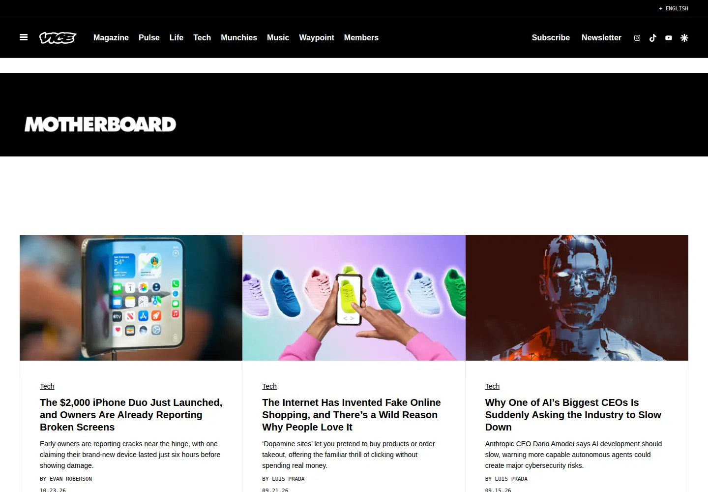 Screenshot of motherboard.tv