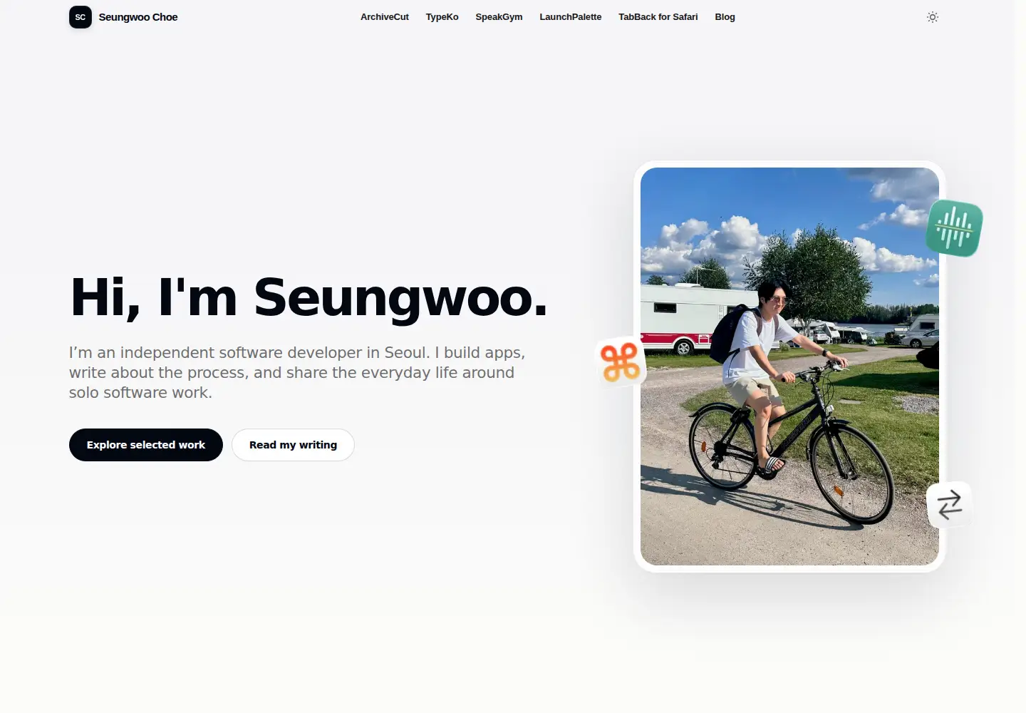 Screenshot of seungwoochoe.com