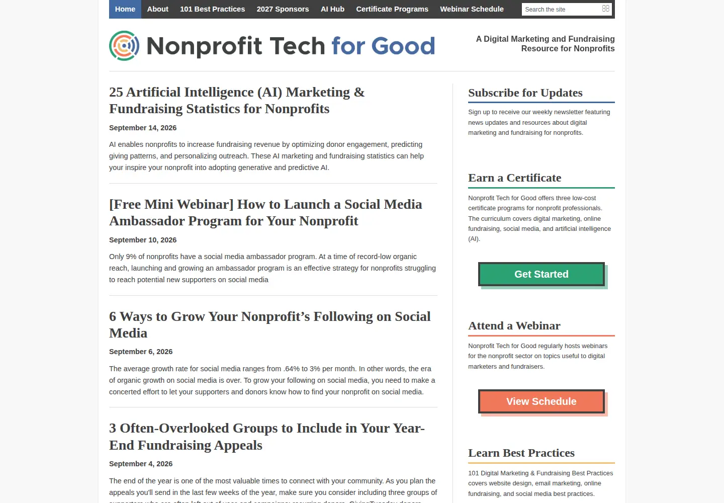Screenshot of nptechforgood.com