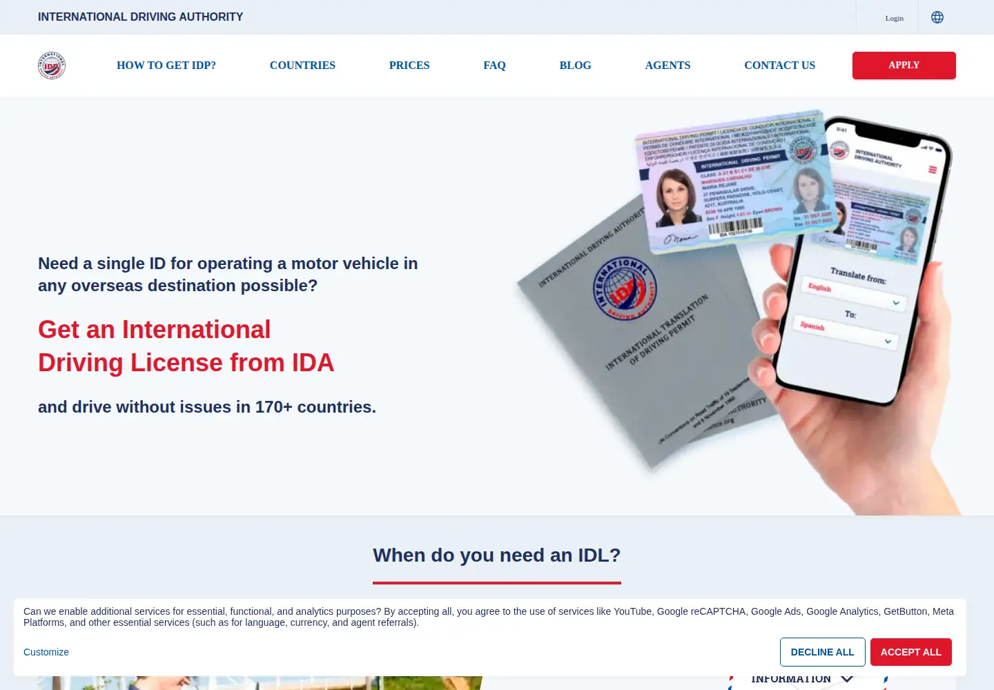 Captured homepage of idaoffice.org in the current scan