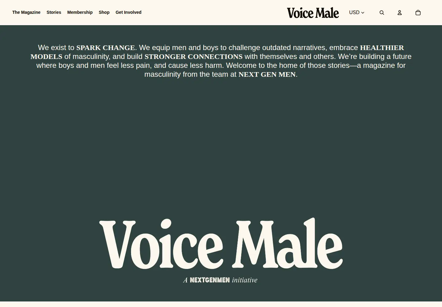 Screenshot of voicemalemagazine.org