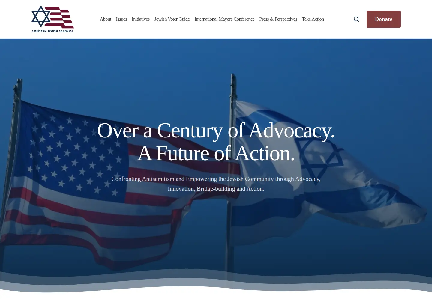 Captured homepage of ajcongress.org in the current scan
