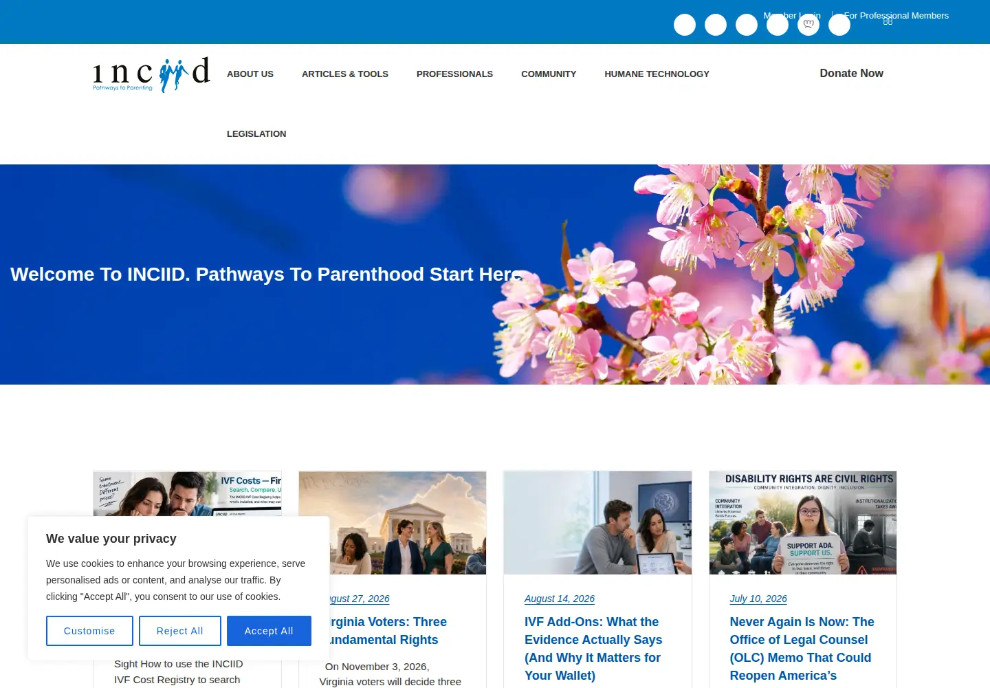 Screenshot of inciid.org