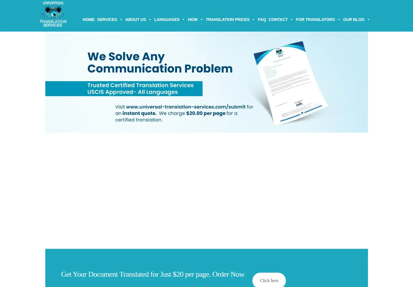 Screenshot of universal-translation-services.com