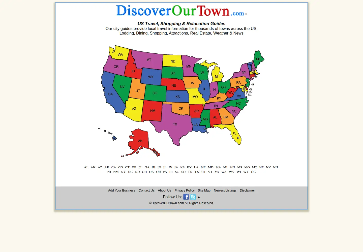 Screenshot of discoverourtown.com