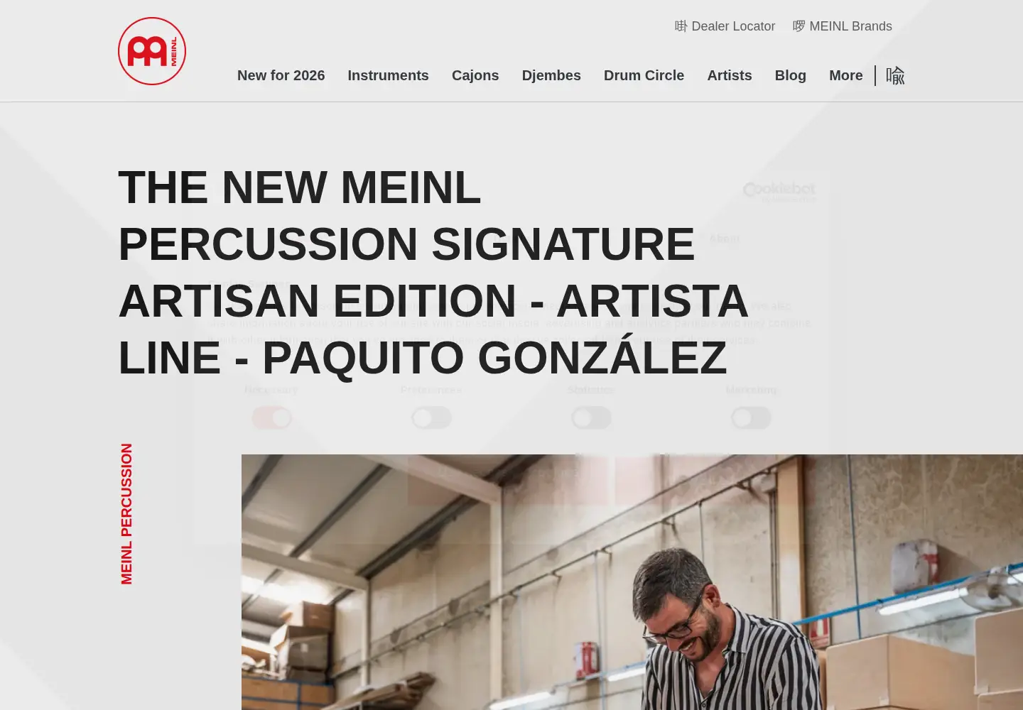 Screenshot of meinlpercussion.com