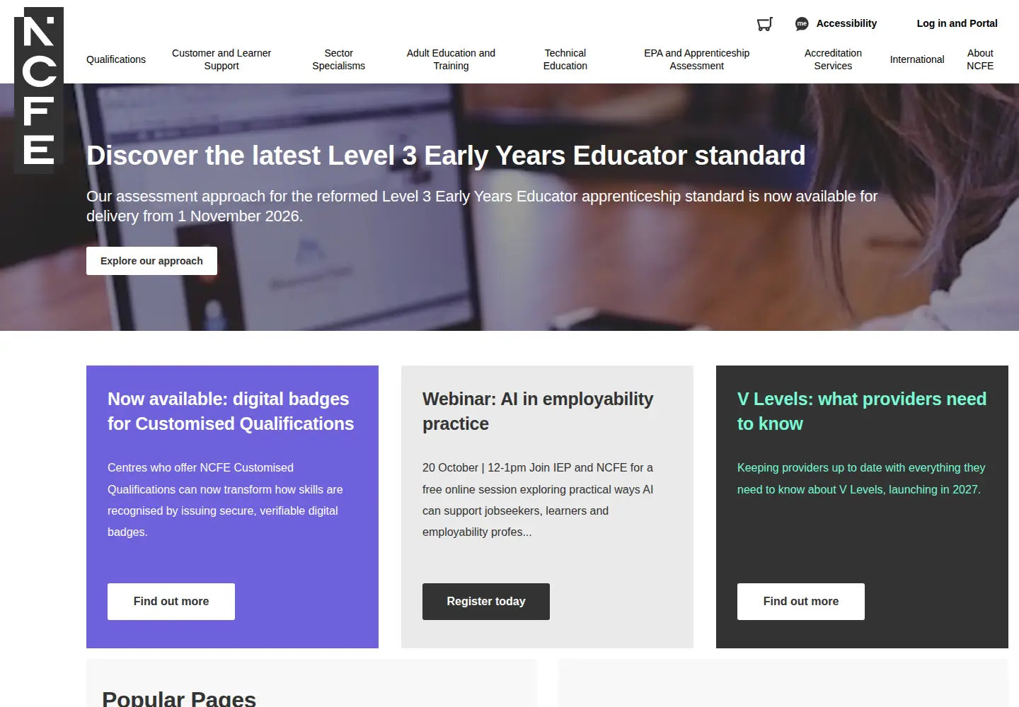 Screenshot of ncfe.org.uk