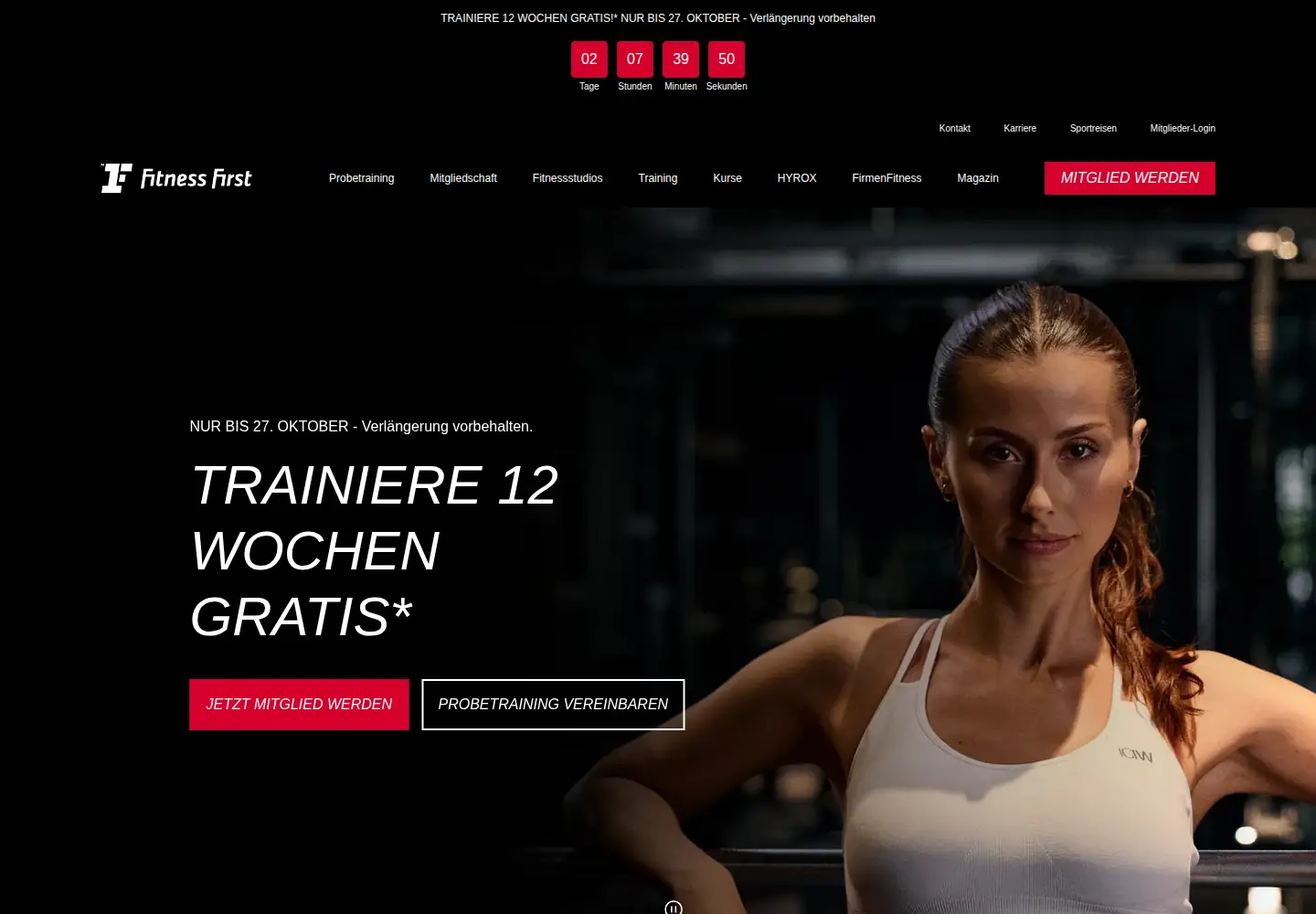 Captured homepage of fitnessfirst.de in the current scan