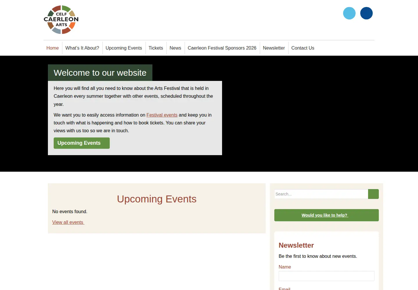 Screenshot of caerleon-arts.org
