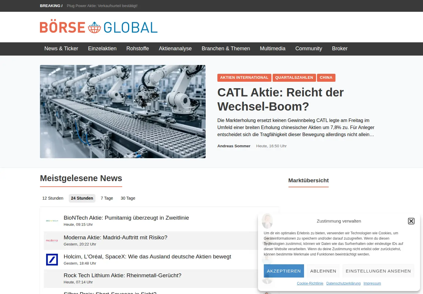 Screenshot of boerse-global.de