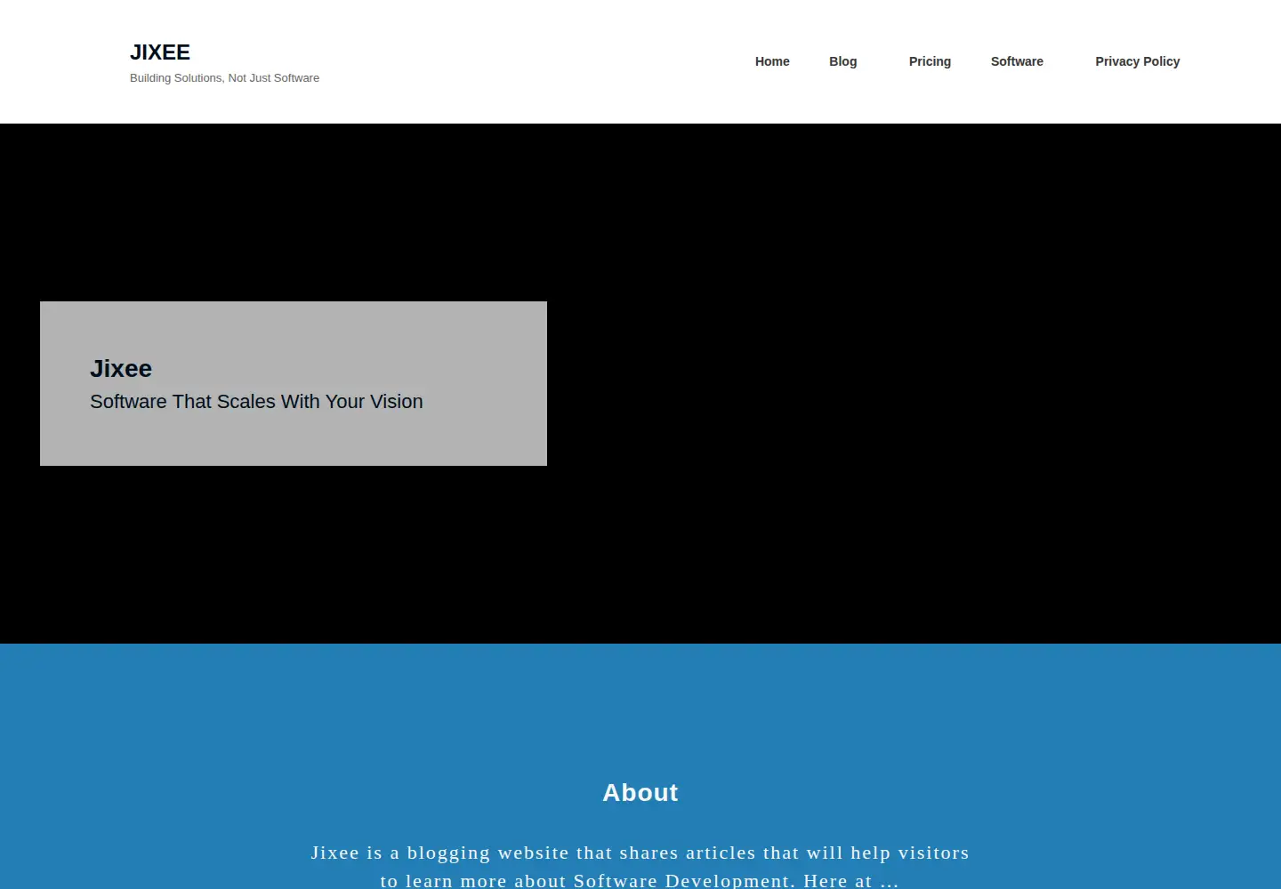 Captured homepage of jixee.me in the current scan