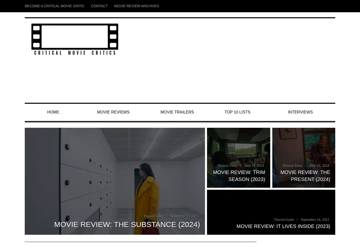Screenshot of thecriticalcritics.com