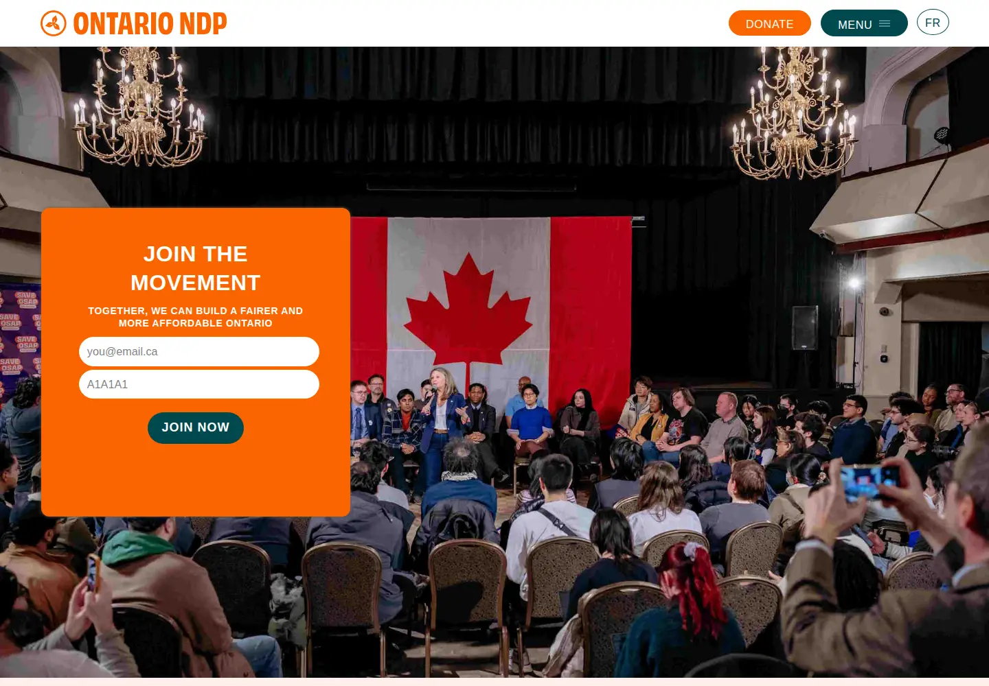Screenshot of ontariondp.ca