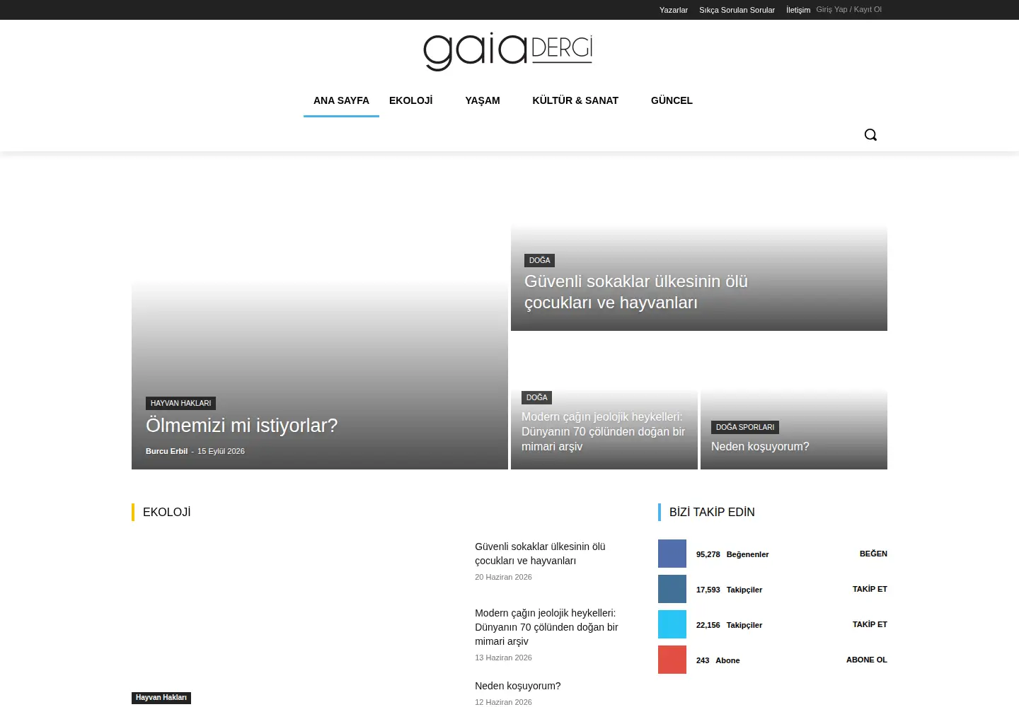 Captured homepage of gaiadergi.com in the current scan