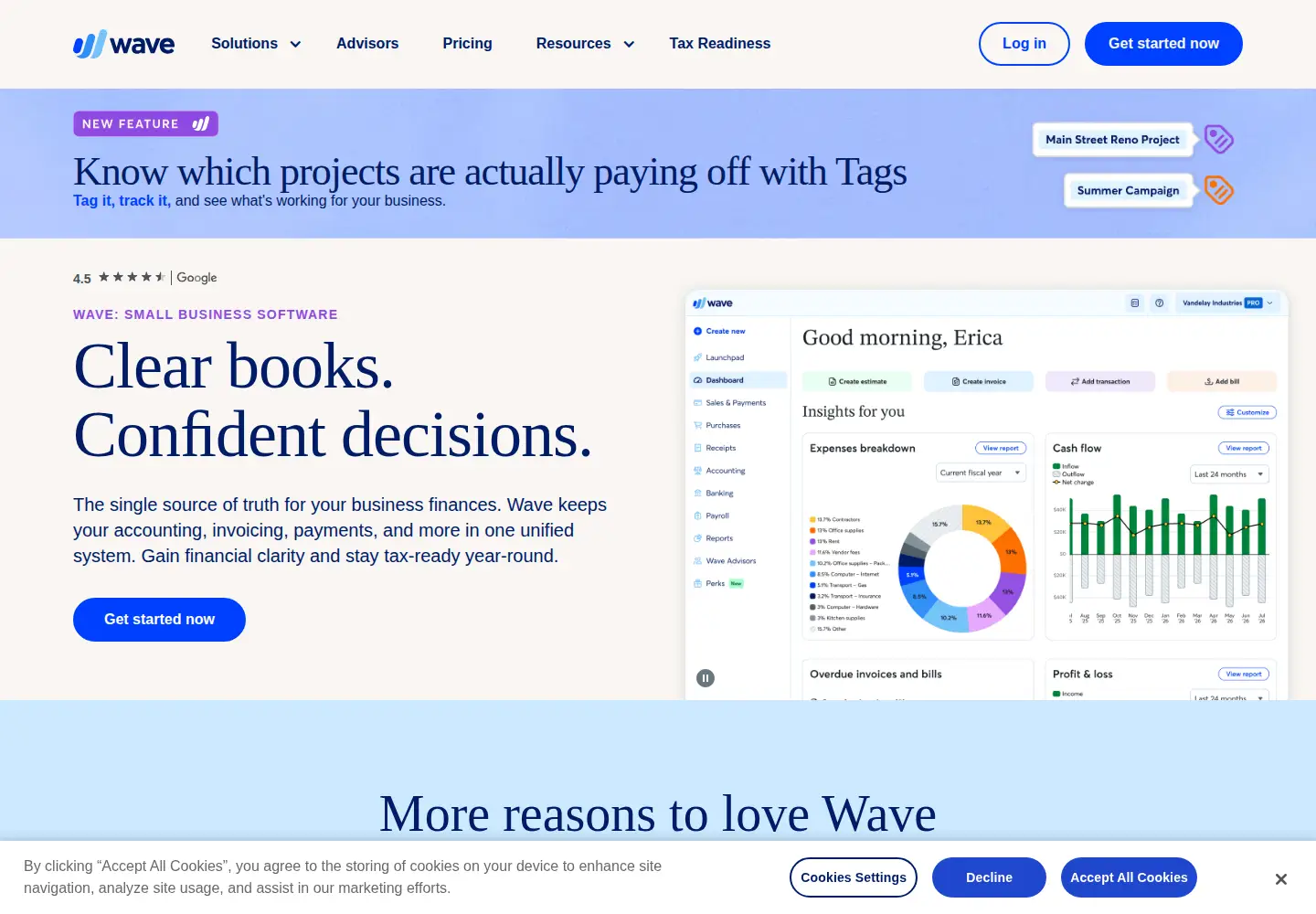 Screenshot of waveapps.com