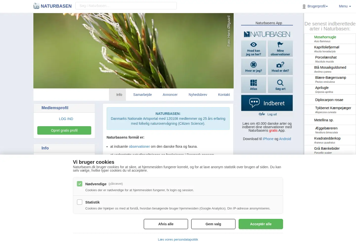 Screenshot of naturbasen.dk