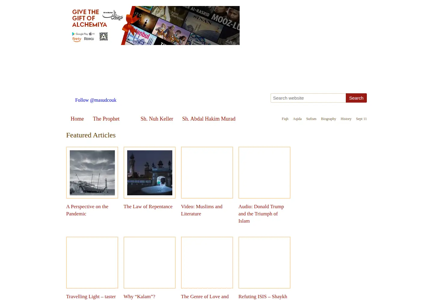 Captured homepage of masud.co.uk in the current scan