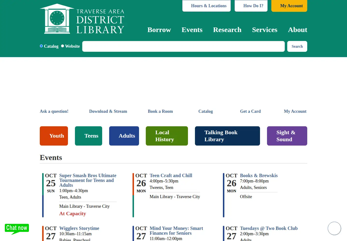 Screenshot of tadl.org