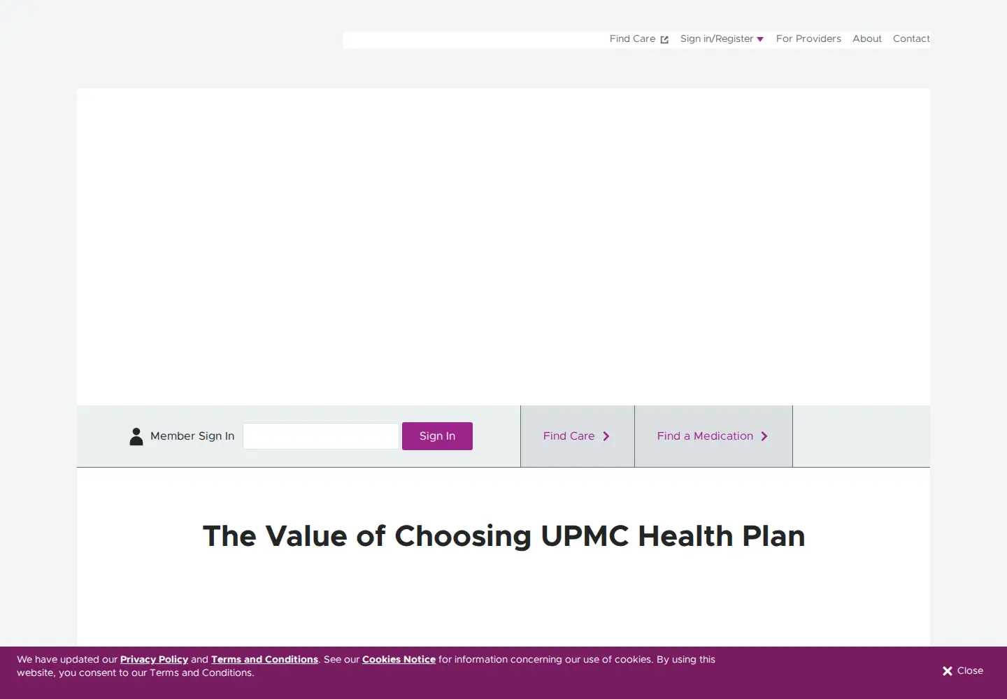 Screenshot of upmchealthplan.com
