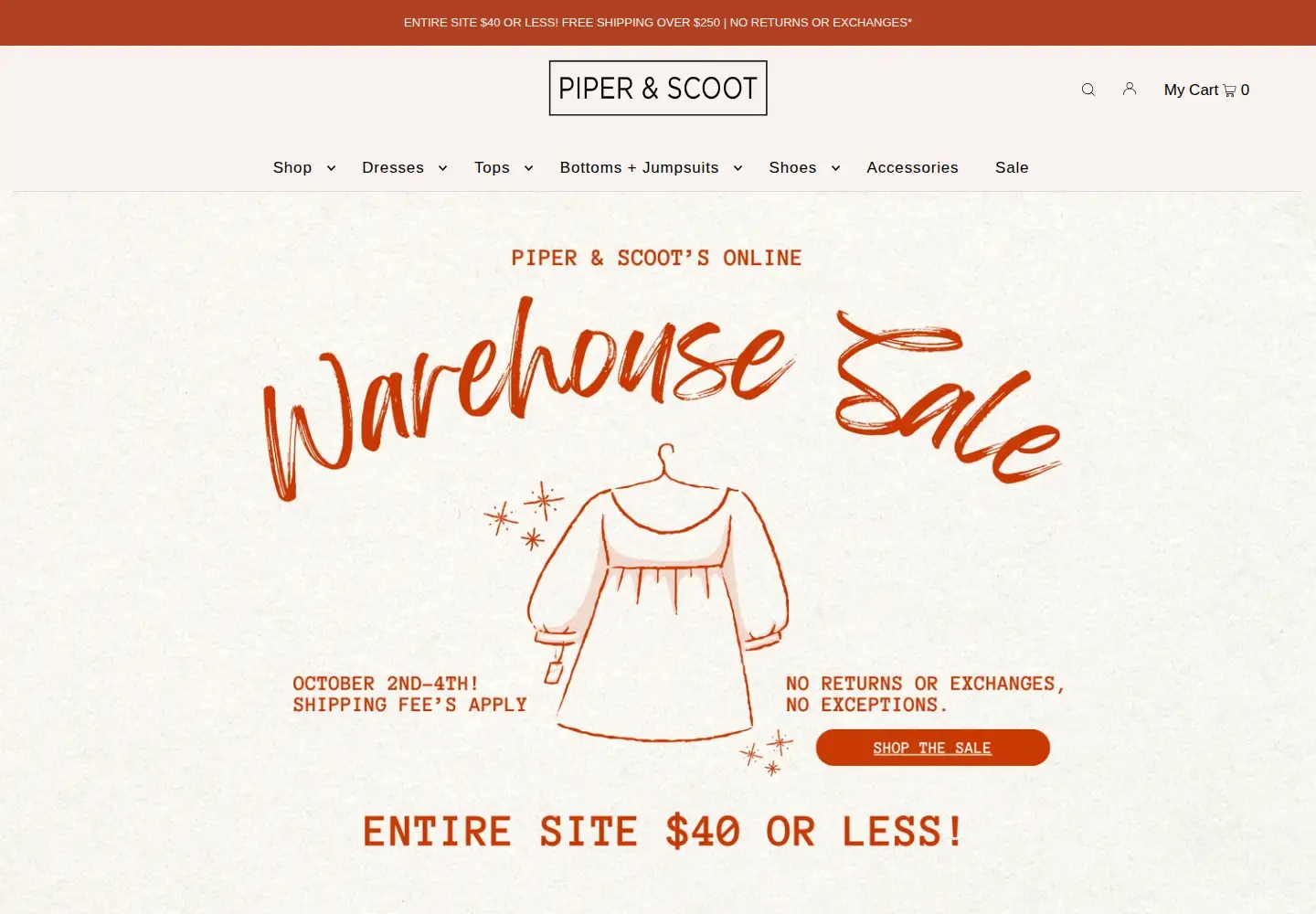 Screenshot of piperandscoot.com