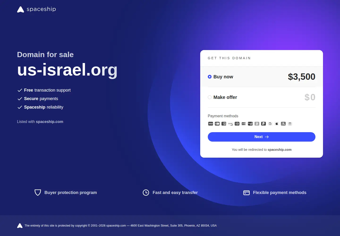 Screenshot of us-israel.org