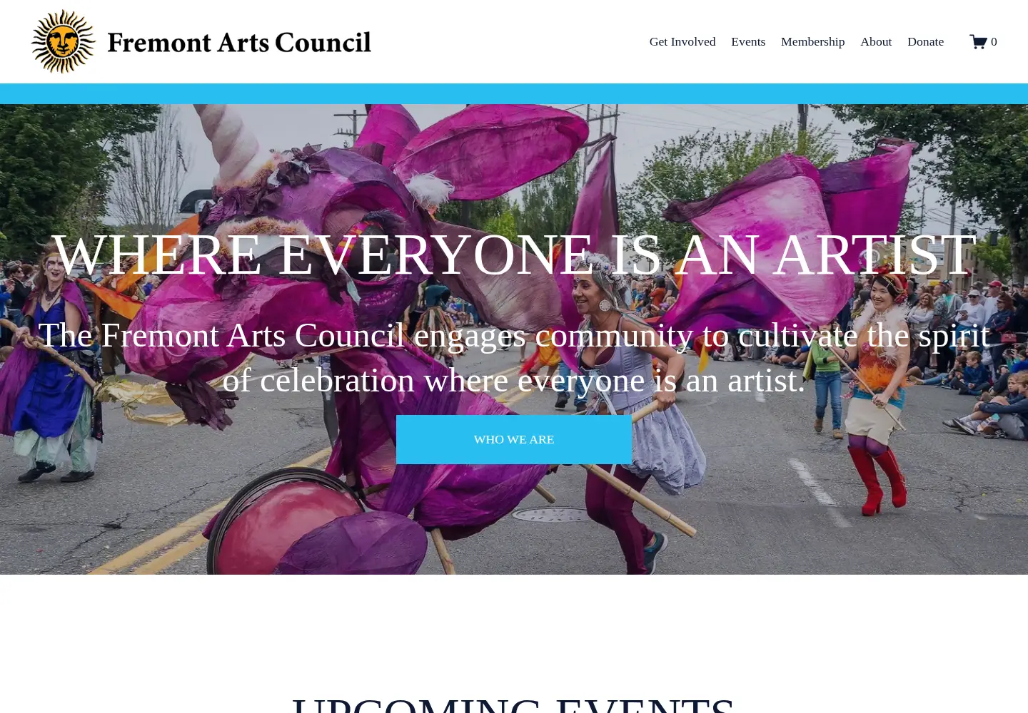 Screenshot of fremontartscouncil.org