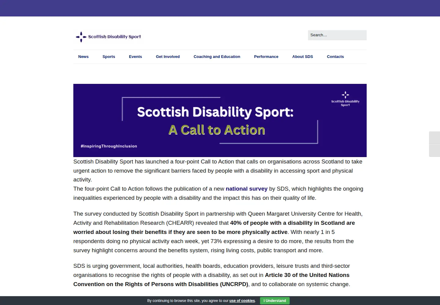 Screenshot of scottishdisabilitysport.com