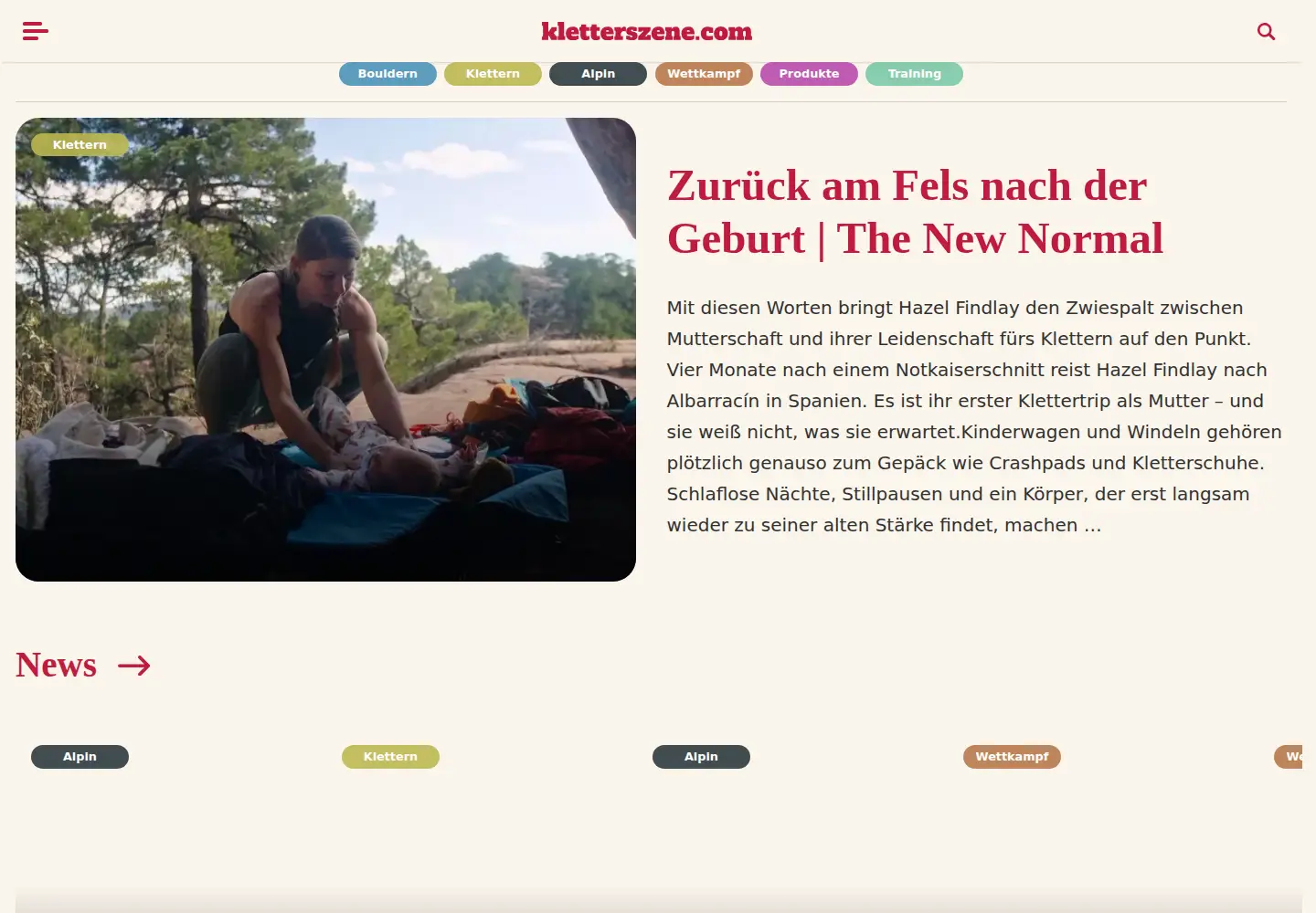 Screenshot of kletterszene.com