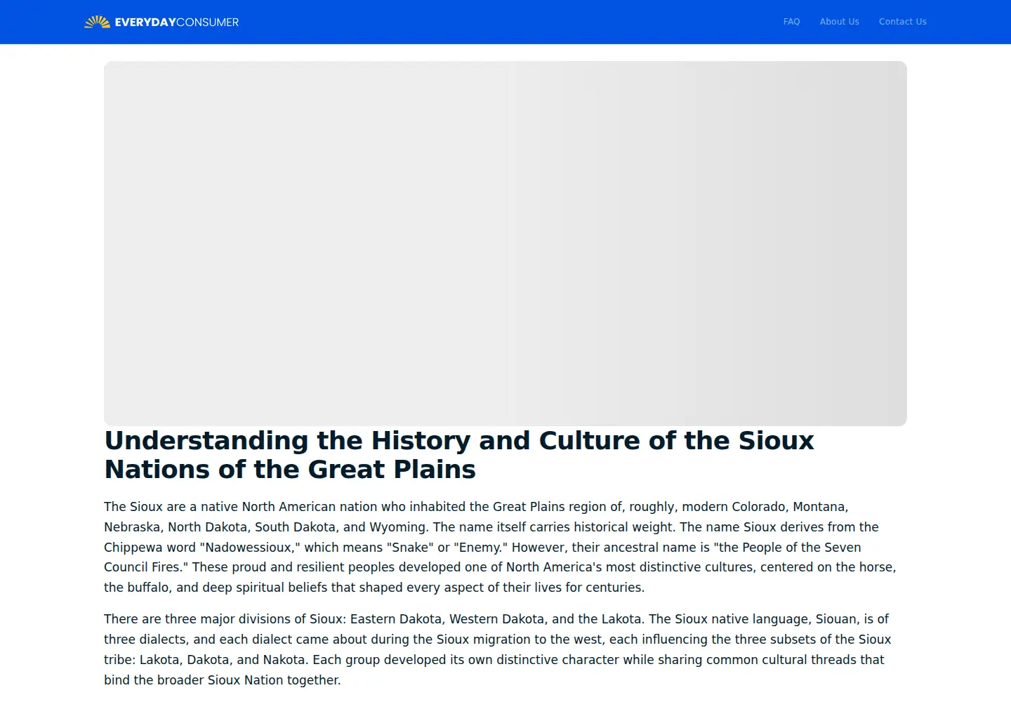 Captured homepage of sioux.org in the current scan