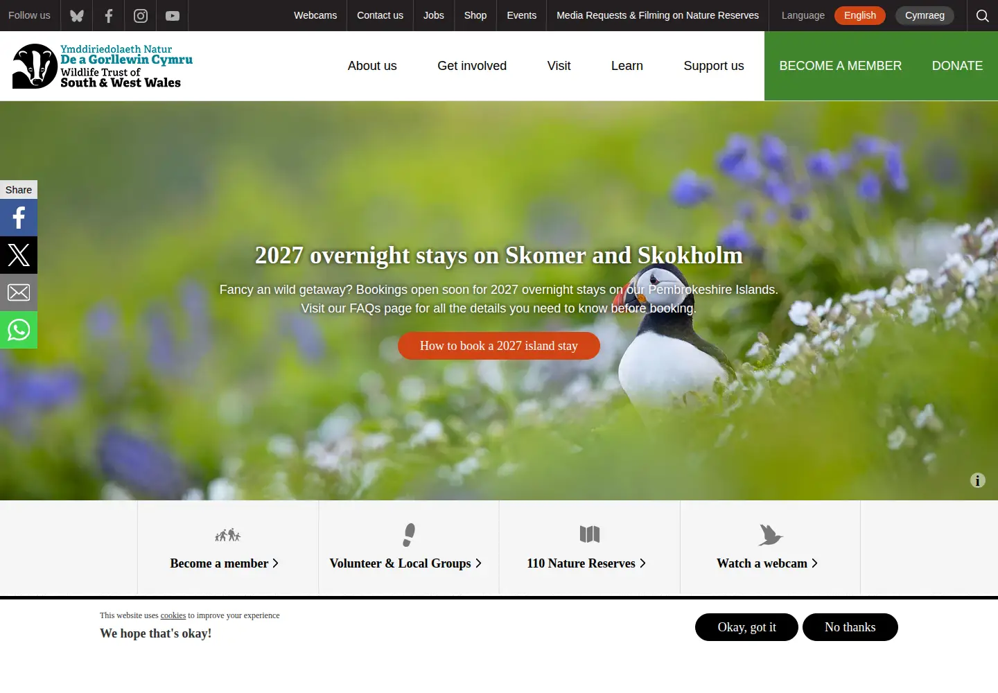 Screenshot of welshwildlife.org