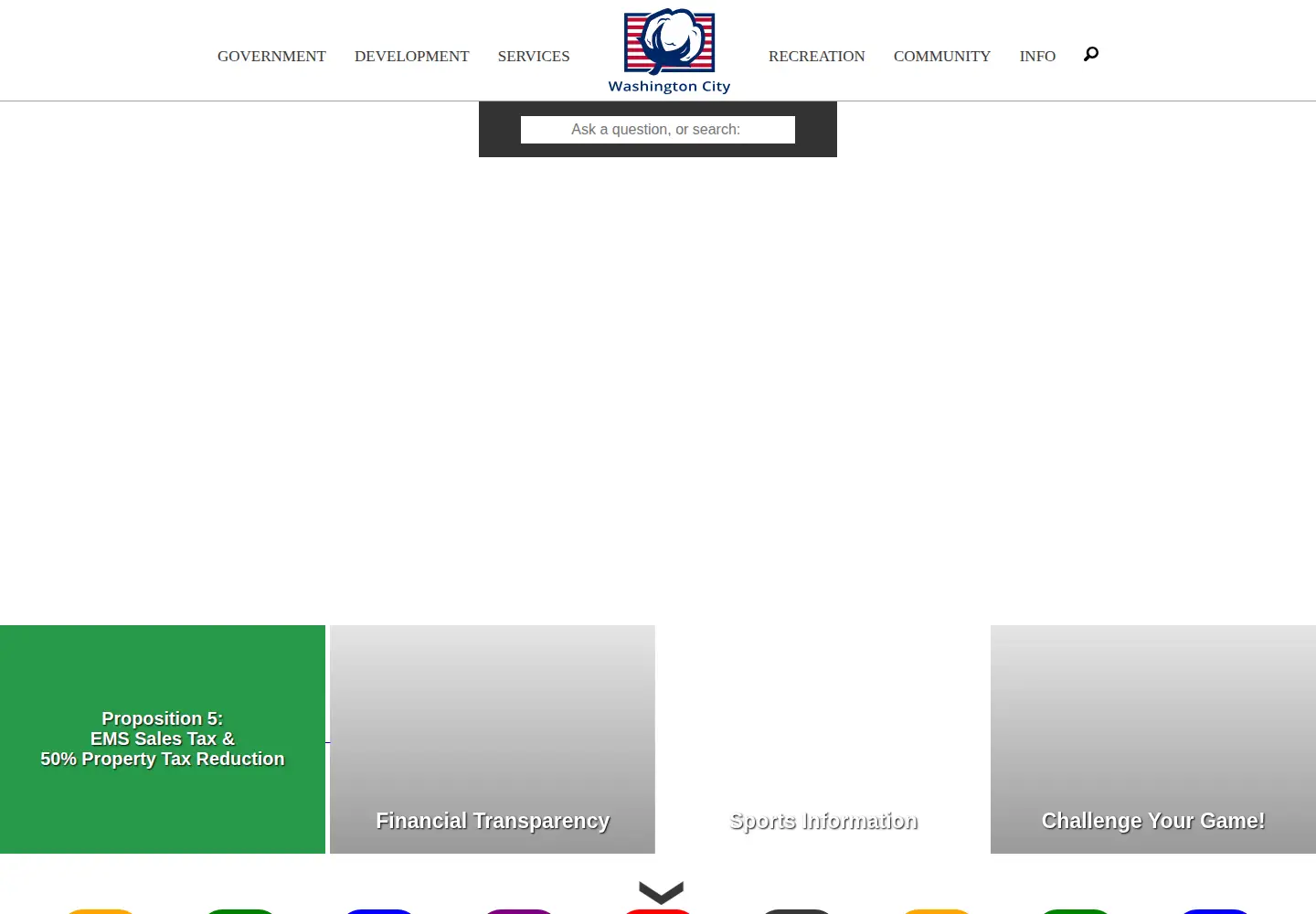 Captured homepage of washingtoncity.org in the current scan